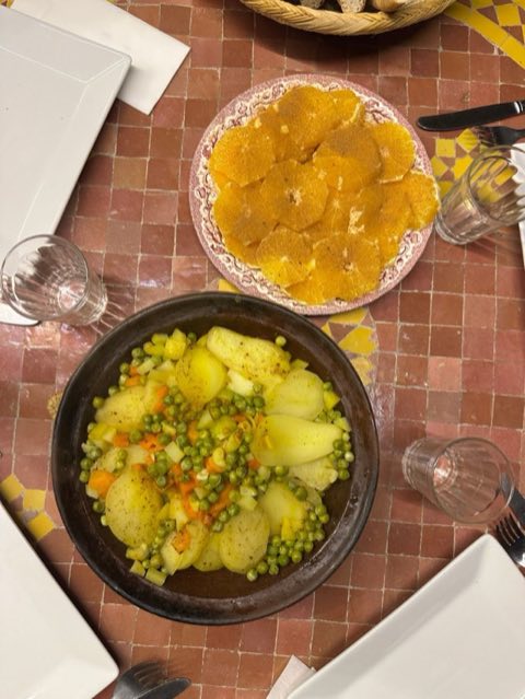 Vegetable tajine and orange salad
